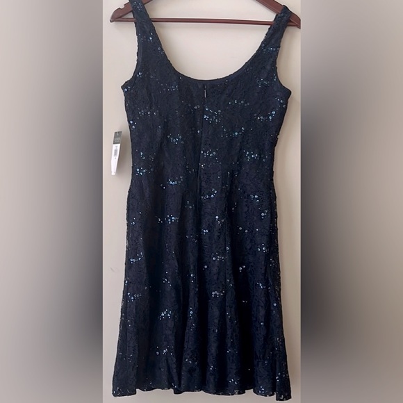 NWT- Ralph Lauren Navy Dress With Sequin Vintage Size 4 - Picture 2 of 7